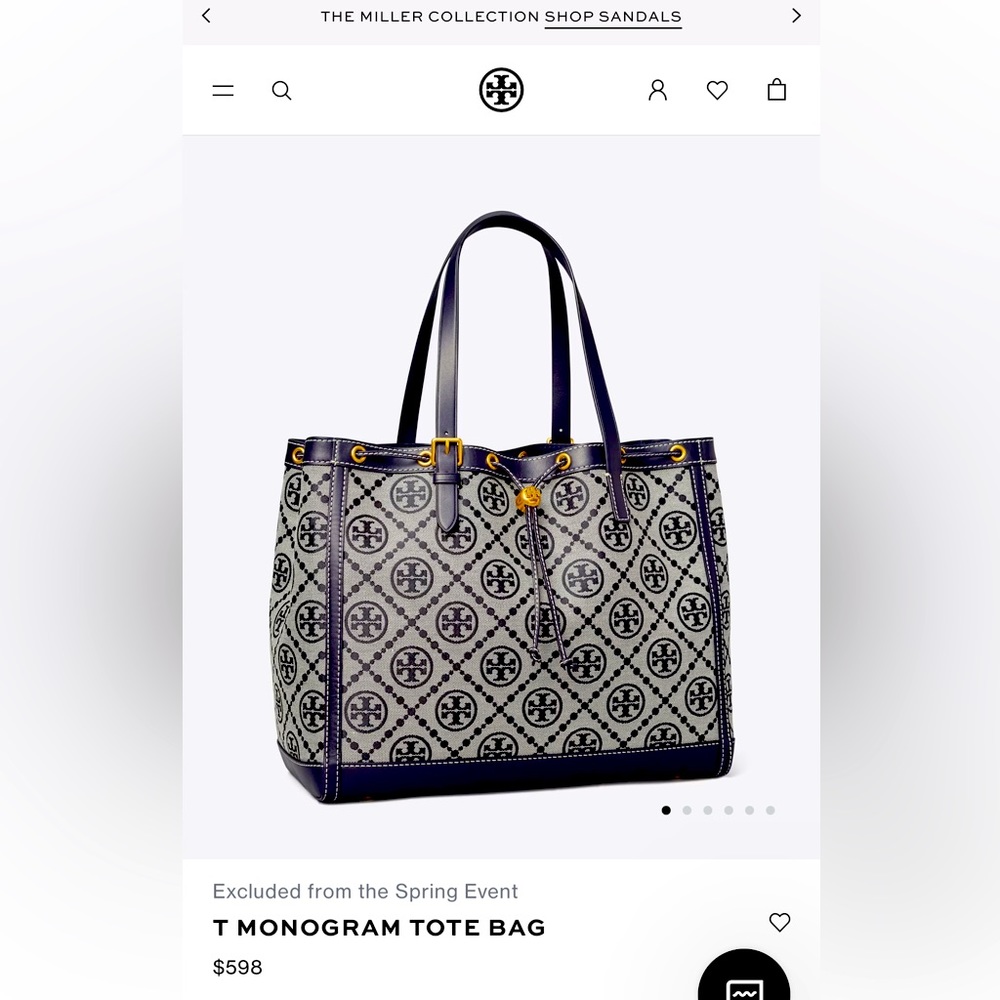 Tory Burch T Monogram Tote Bag